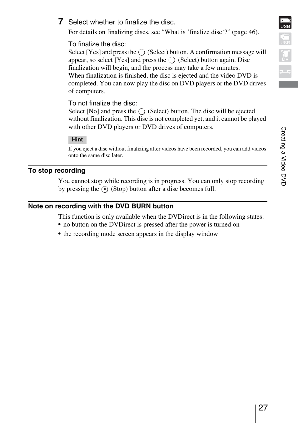 Sony VRD-VC30 User Manual | Page 27 / 64