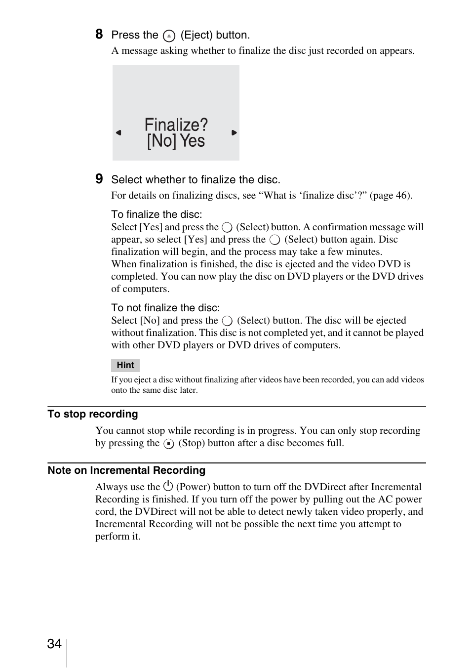 Sony VRD-VC30 User Manual | Page 34 / 64