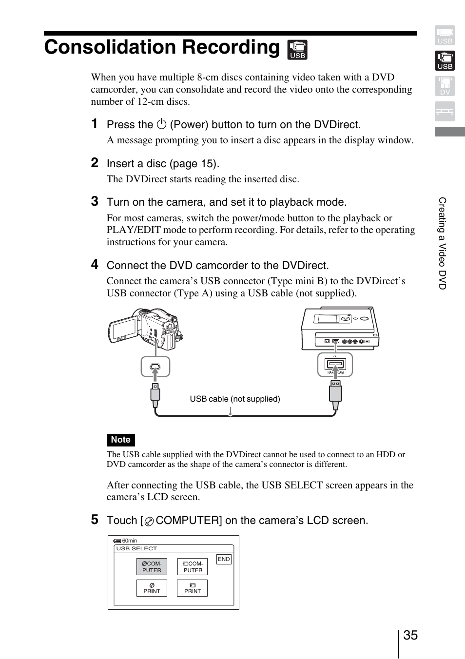 Consolidation recording | Sony VRD-VC30 User Manual | Page 35 / 64