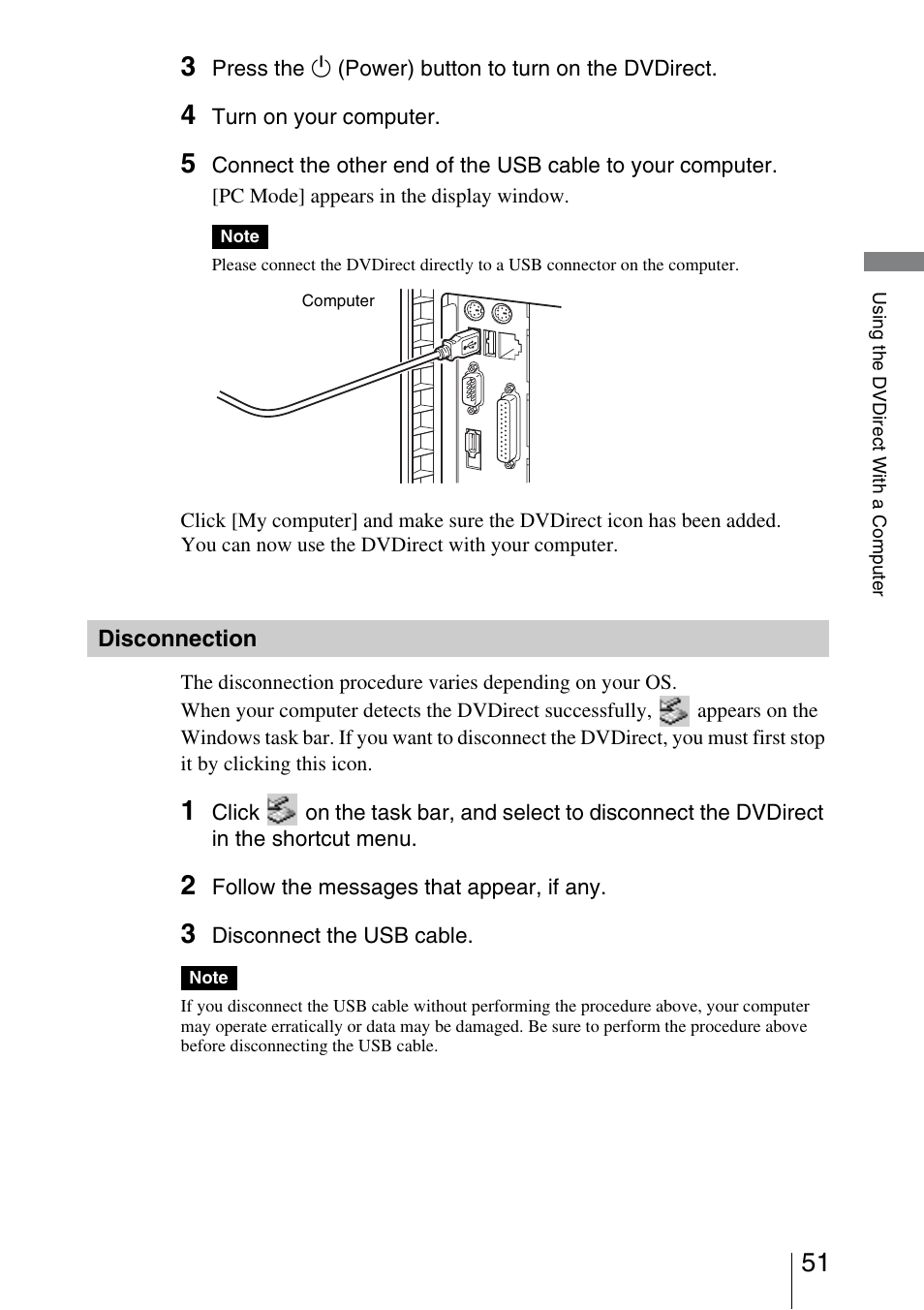 Disconnection | Sony VRD-VC30 User Manual | Page 51 / 64