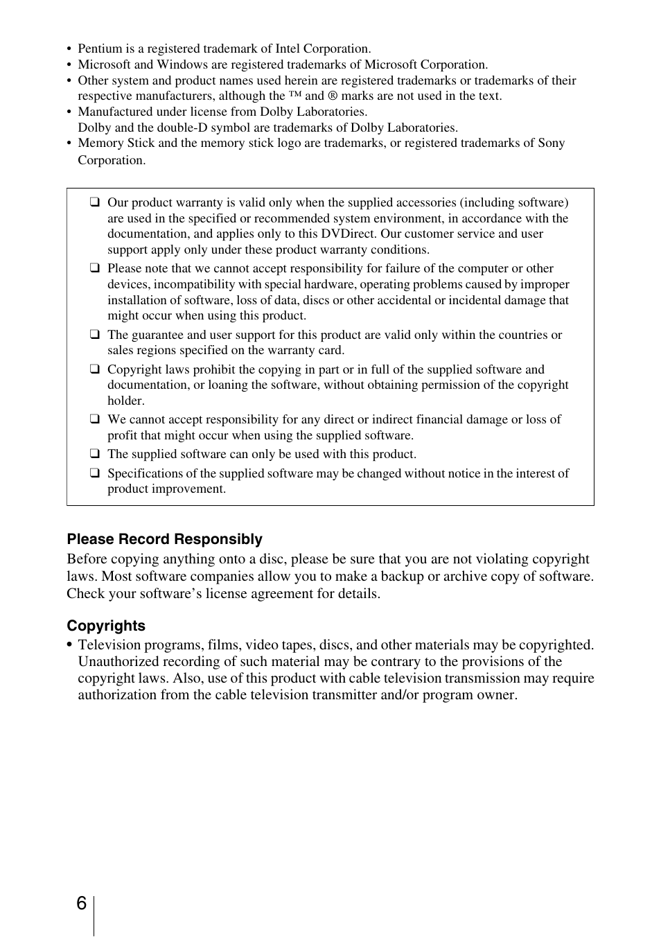 Sony VRD-VC30 User Manual | Page 6 / 64