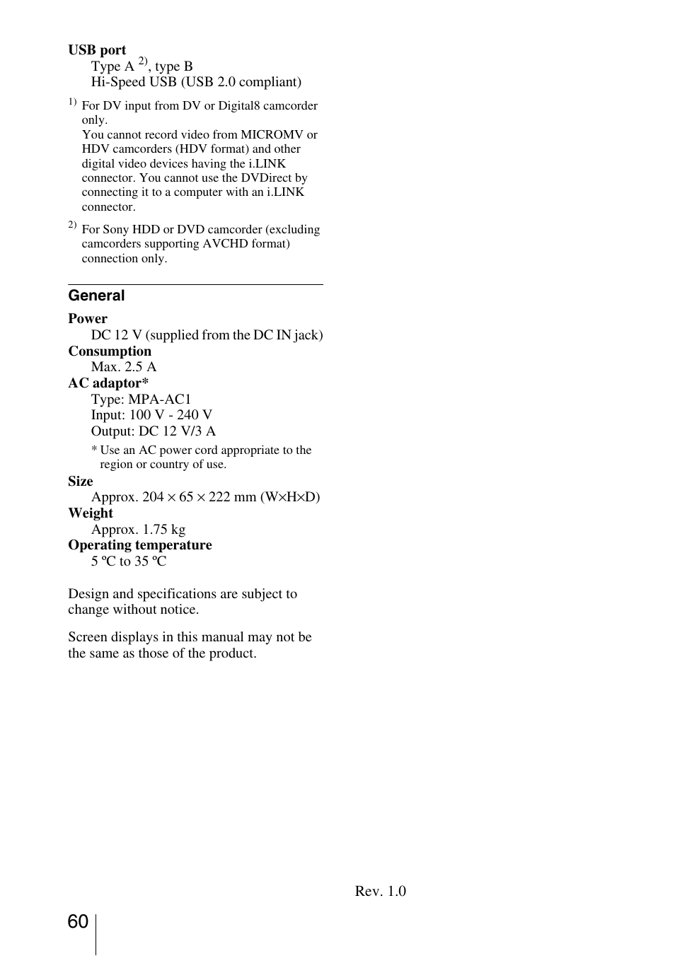 Sony VRD-VC30 User Manual | Page 60 / 64