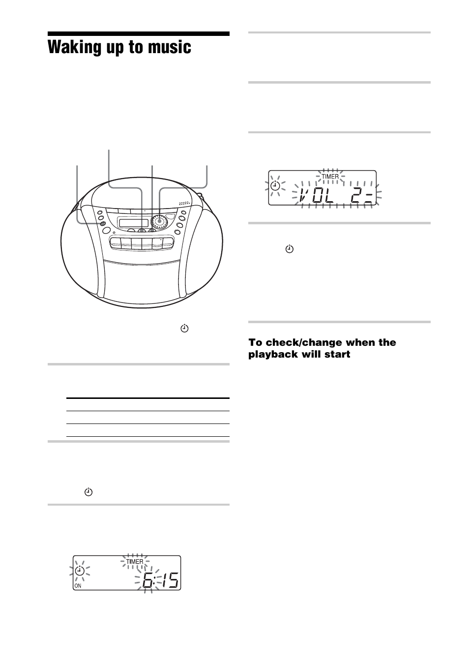 Waking up to music | Sony CFD-E90L User Manual | Page 20 / 68