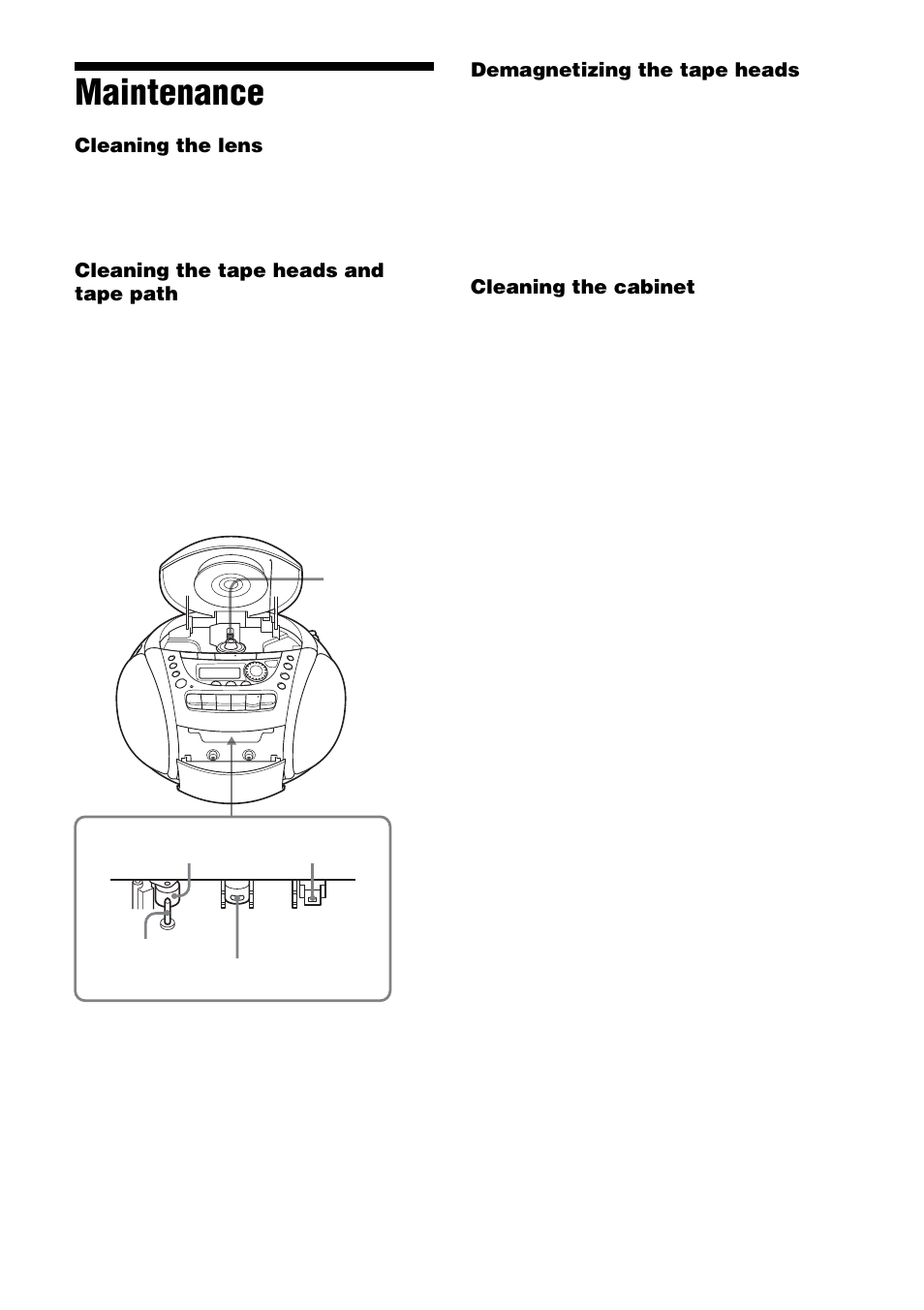 Maintenance | Sony CFD-E90L User Manual | Page 31 / 68