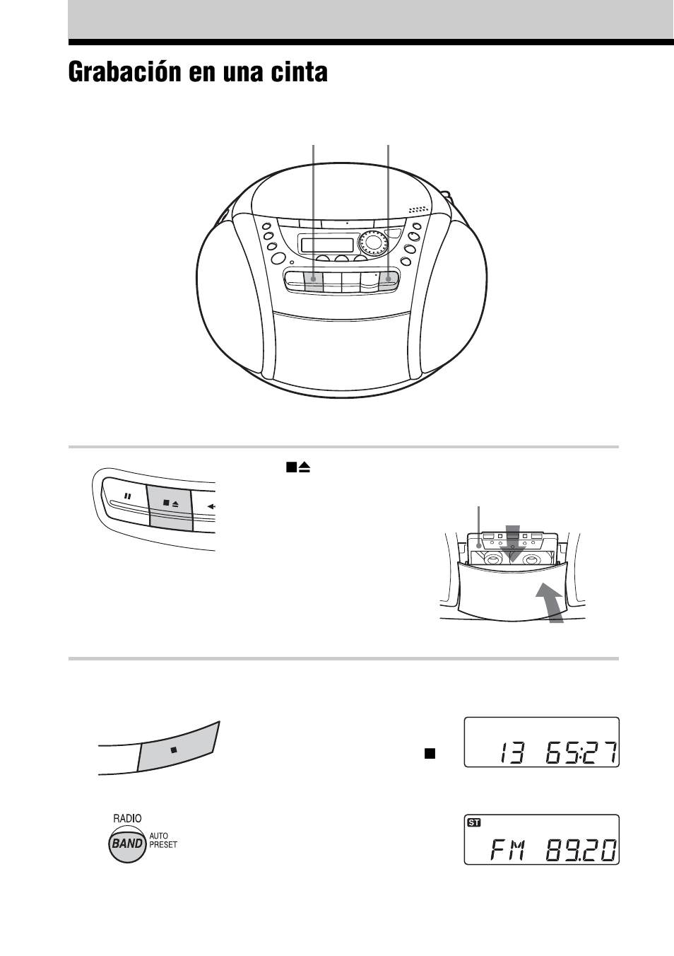 Grabación en una cinta | Sony CFD-E90L User Manual | Page 42 / 68