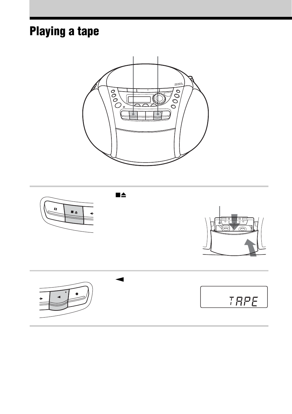 Playing a tape | Sony CFD-E90L User Manual | Page 8 / 68