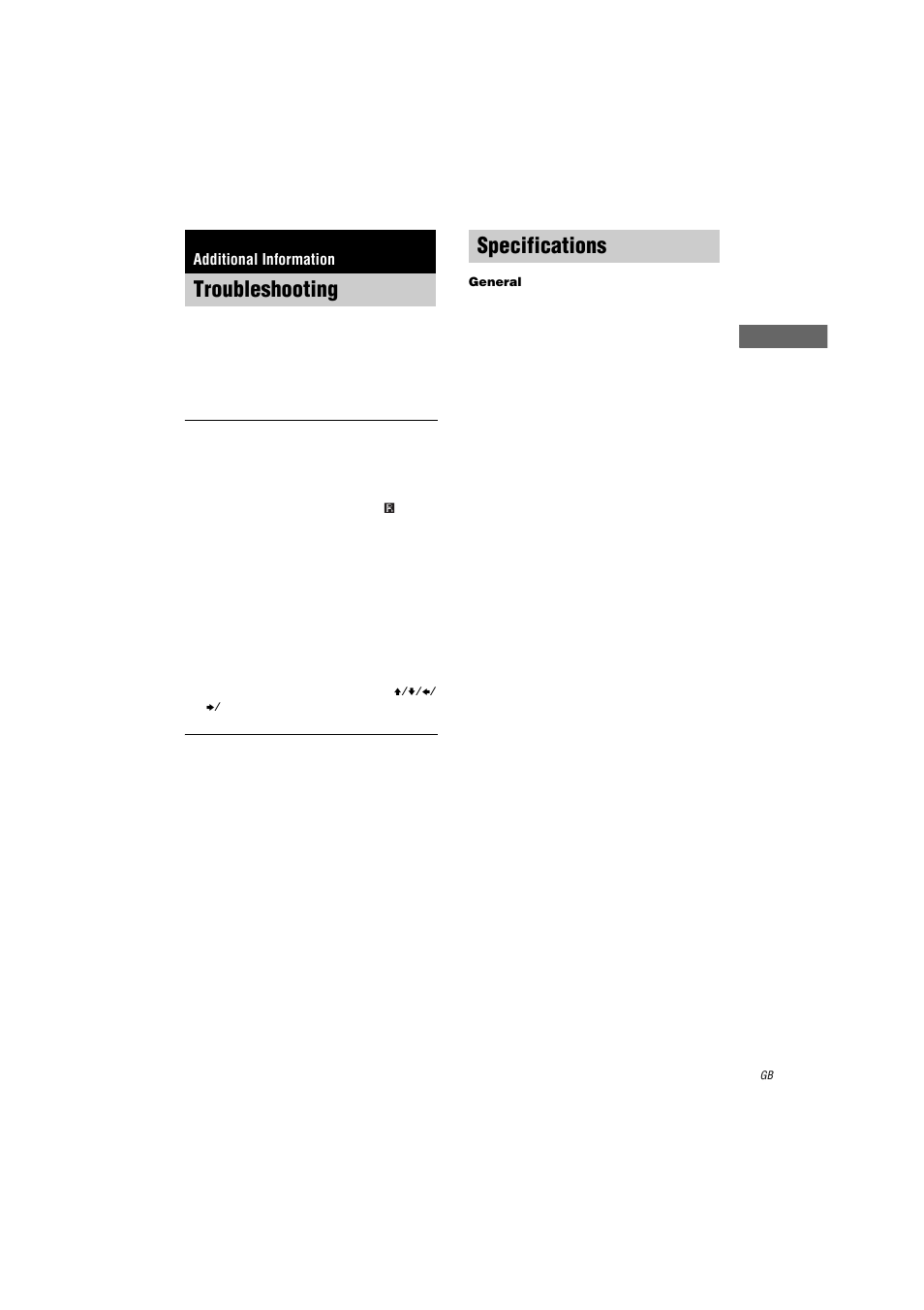 Troubleshooting, Specifications, Troubleshooting specifications | Sony RM-LG112 User Manual | Page 15 / 16