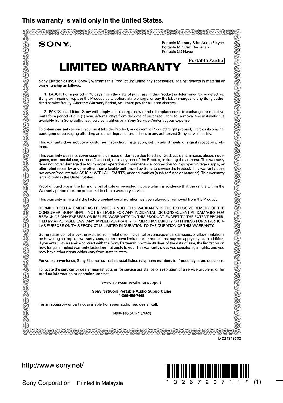 Sony D-NS505 User Manual | Page 28 / 28