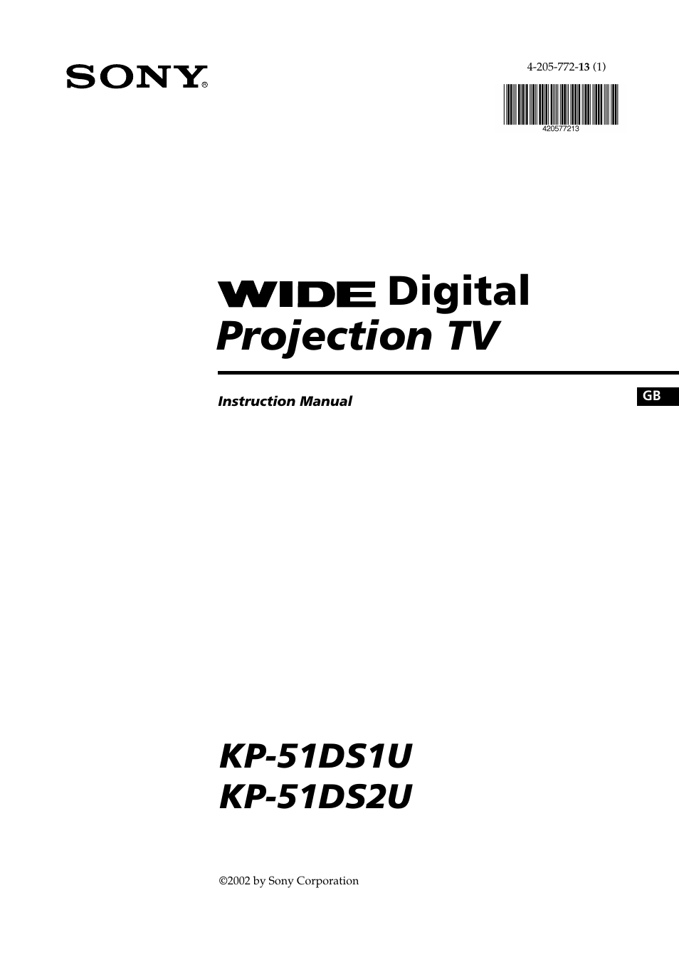 Sony KP-51DS2U User Manual | 36 pages