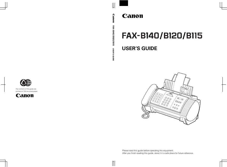 Sony FAX-B140 User Manual | 119 pages