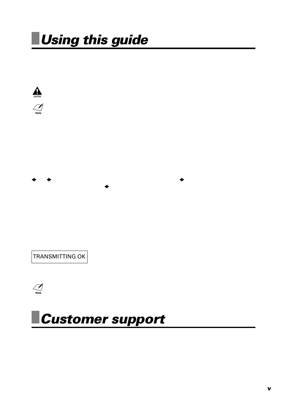Using this guide, Customer support | Sony FAX-B140 User Manual | Page 5 / 119