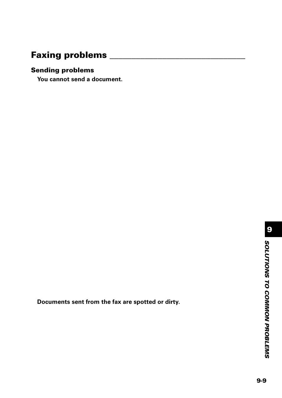 Faxing problems | Sony FAX-B140 User Manual | Page 99 / 119