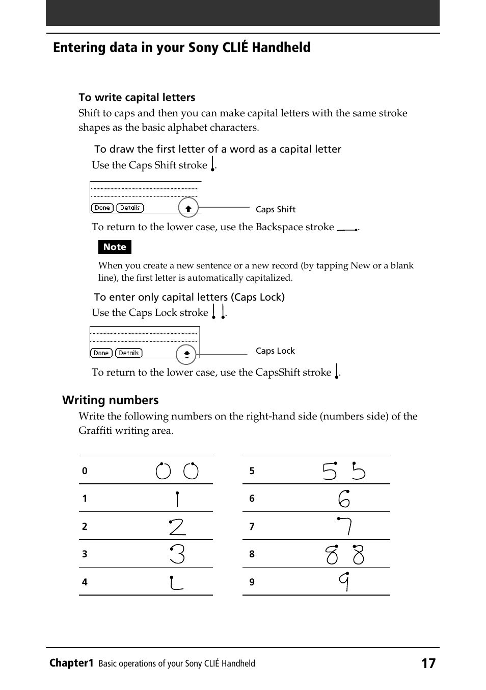 Entering data in your sony clié handheld | Sony PEG-S360 User Manual | Page 17 / 220