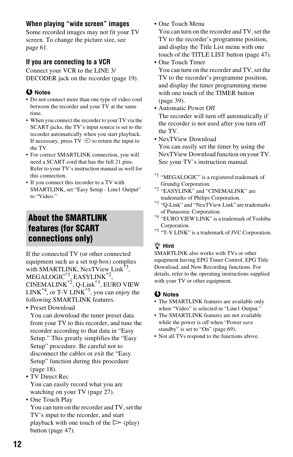 Sony RDR-GX120 User Manual | Page 12 / 88