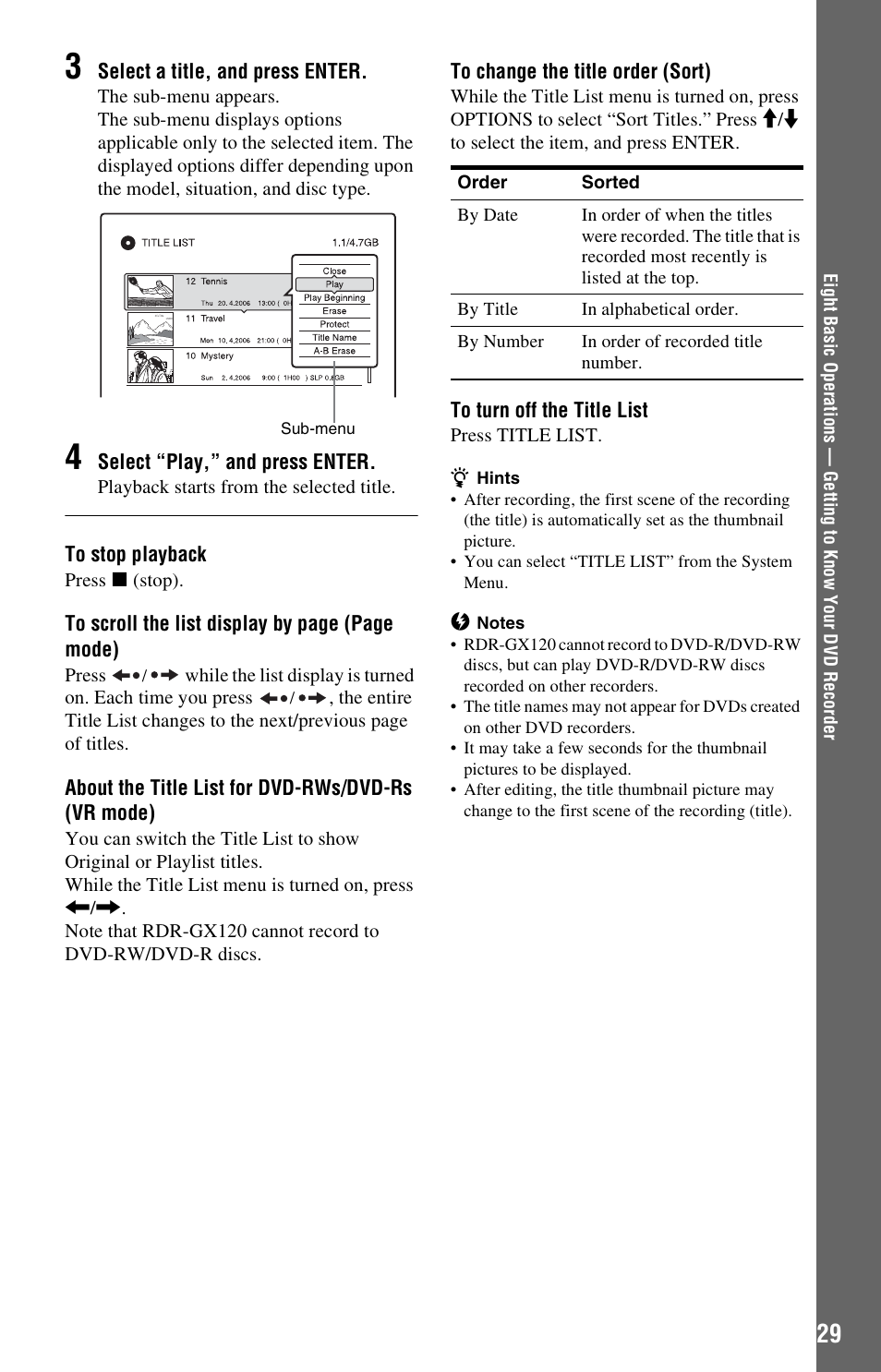 Sony RDR-GX120 User Manual | Page 29 / 88