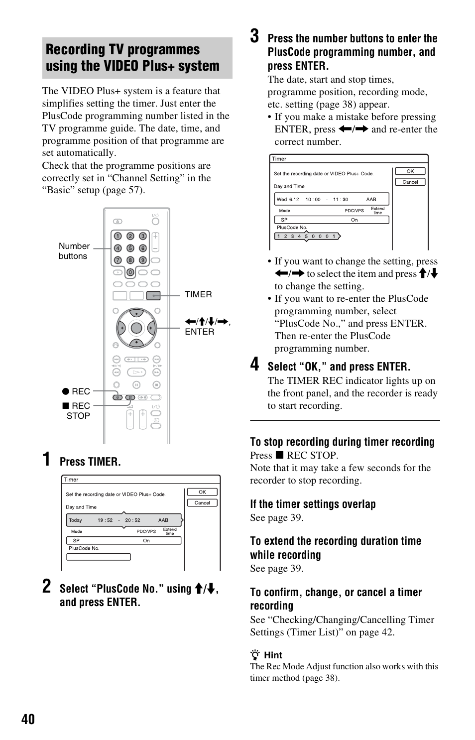 Sony RDR-GX120 User Manual | Page 40 / 88