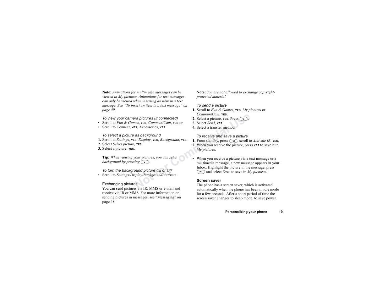 No t fo r c om m e rci al u se | Sony T300 User Manual | Page 17 / 83