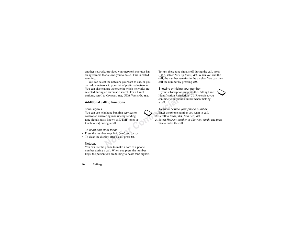 No t fo r c om me rci al u se | Sony T300 User Manual | Page 38 / 83