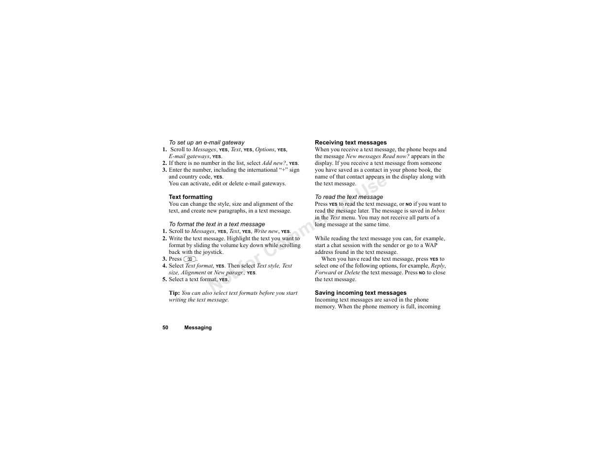 No t fo r c om me r ci al u se | Sony T300 User Manual | Page 48 / 83