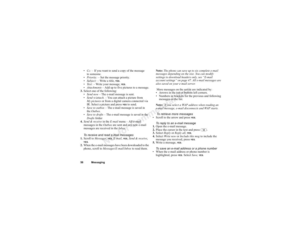 N o t fo r c om me rci al u se | Sony T300 User Manual | Page 54 / 83