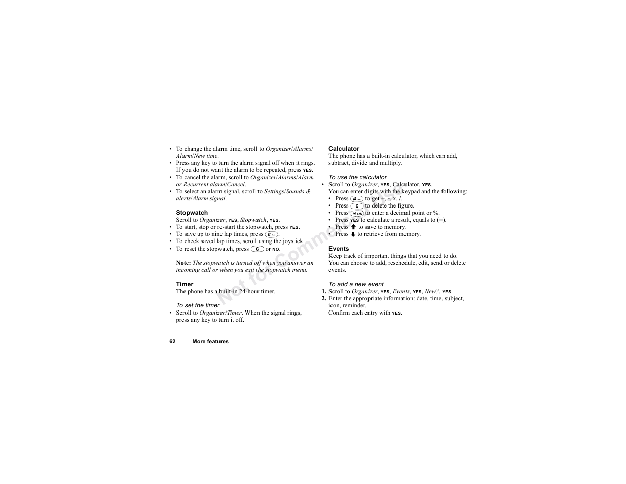 No t fo r c om me rci al u se | Sony T300 User Manual | Page 60 / 83