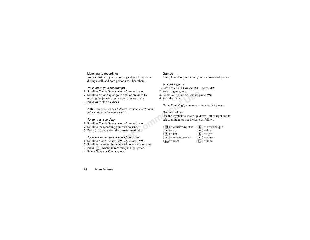 No t fo r c om me rci al u s e | Sony T300 User Manual | Page 62 / 83
