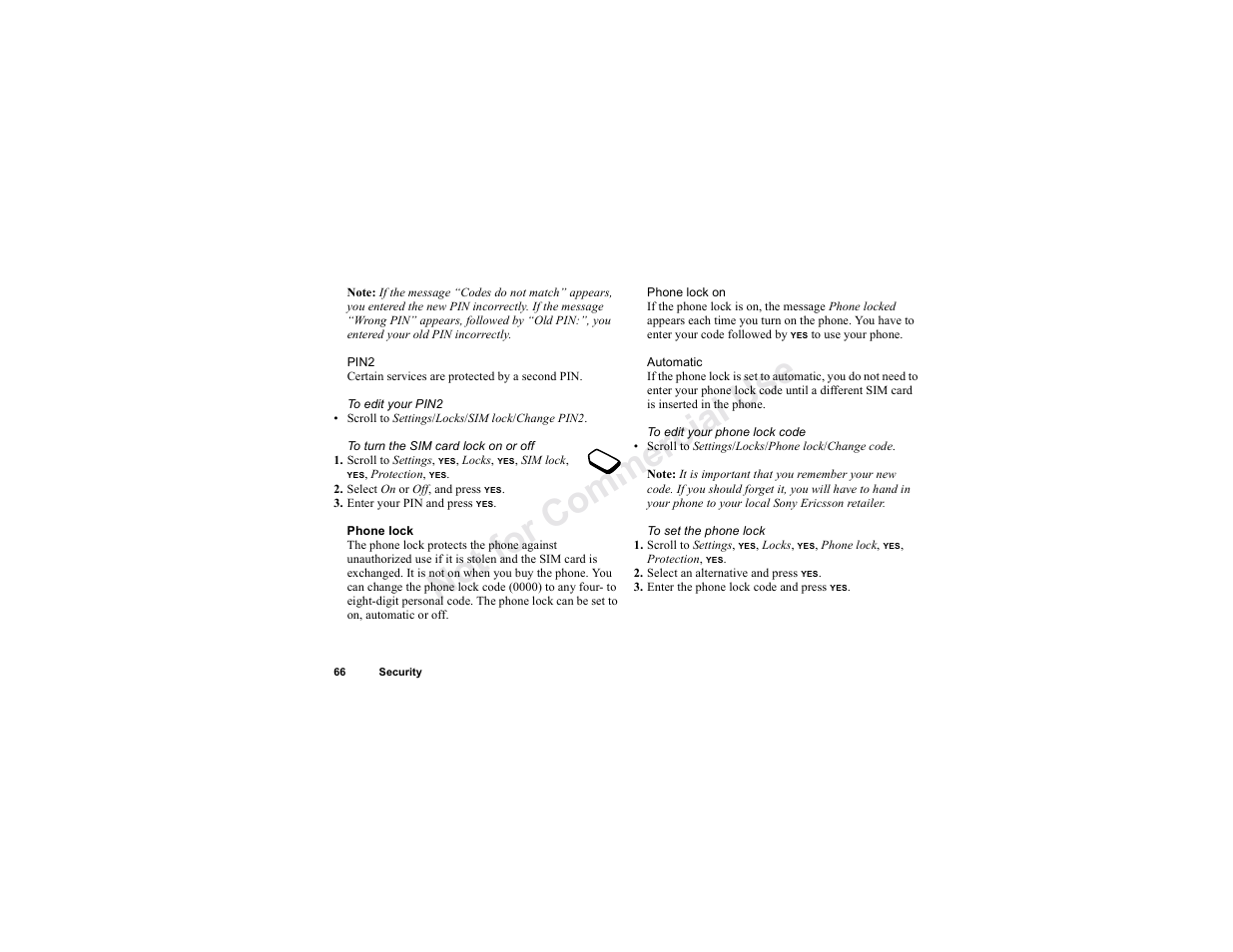No t fo r c om me rci al u se | Sony T300 User Manual | Page 64 / 83