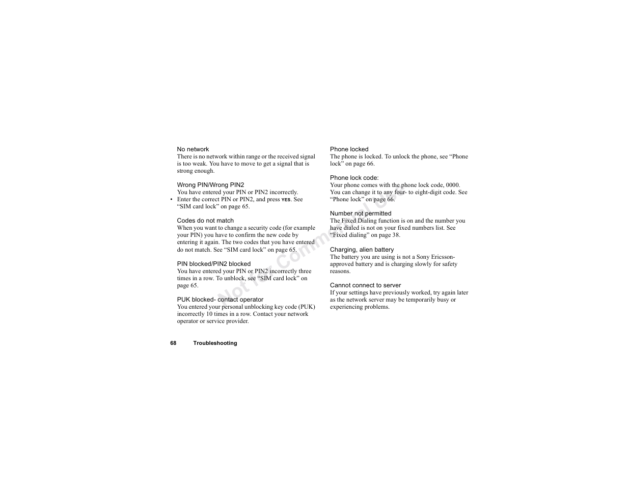 N o t fo r c om m e rci al u s e | Sony T300 User Manual | Page 66 / 83
