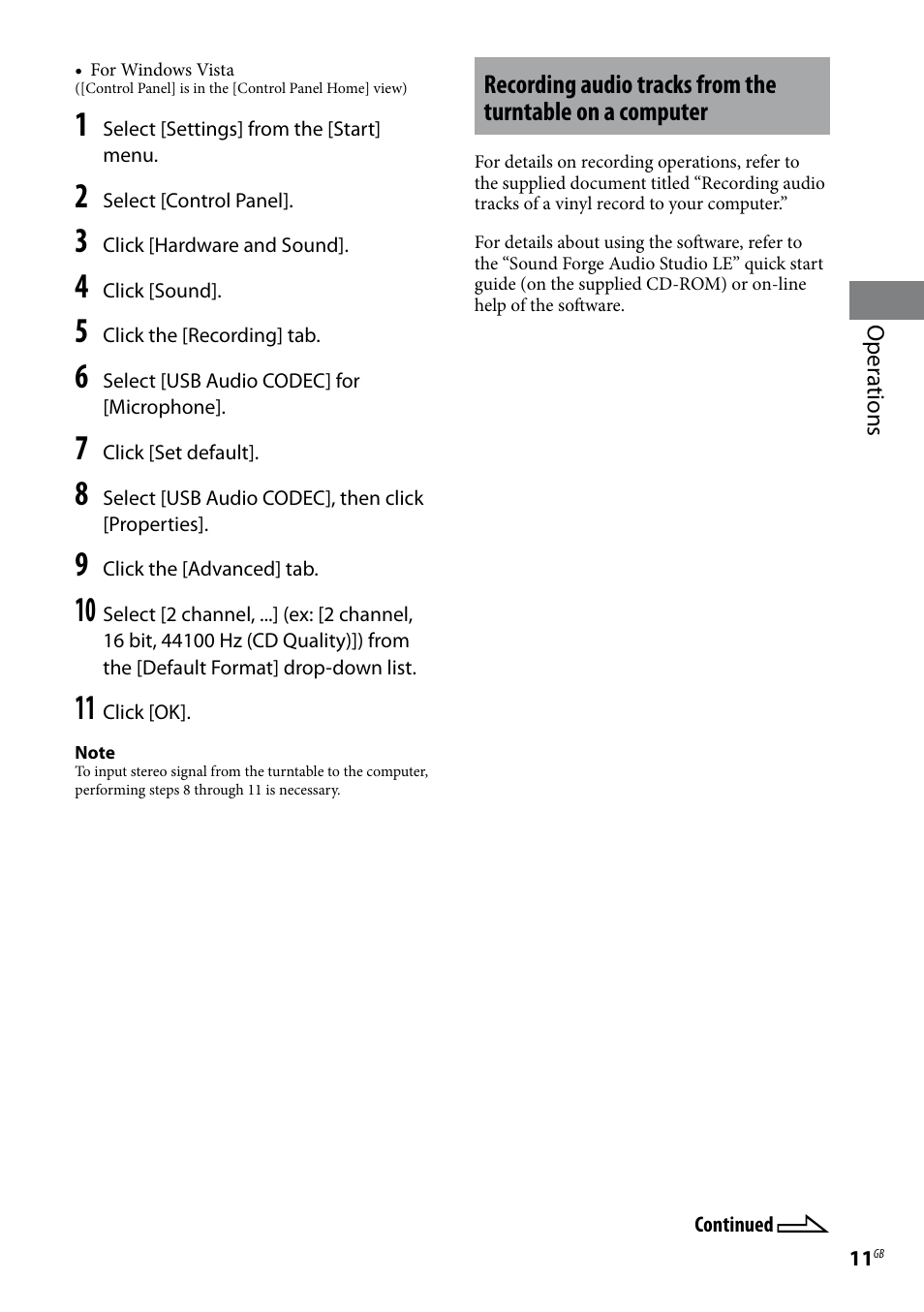 Sony Stereo Turntable System PS-LX300USB User Manual | Page 11 / 20