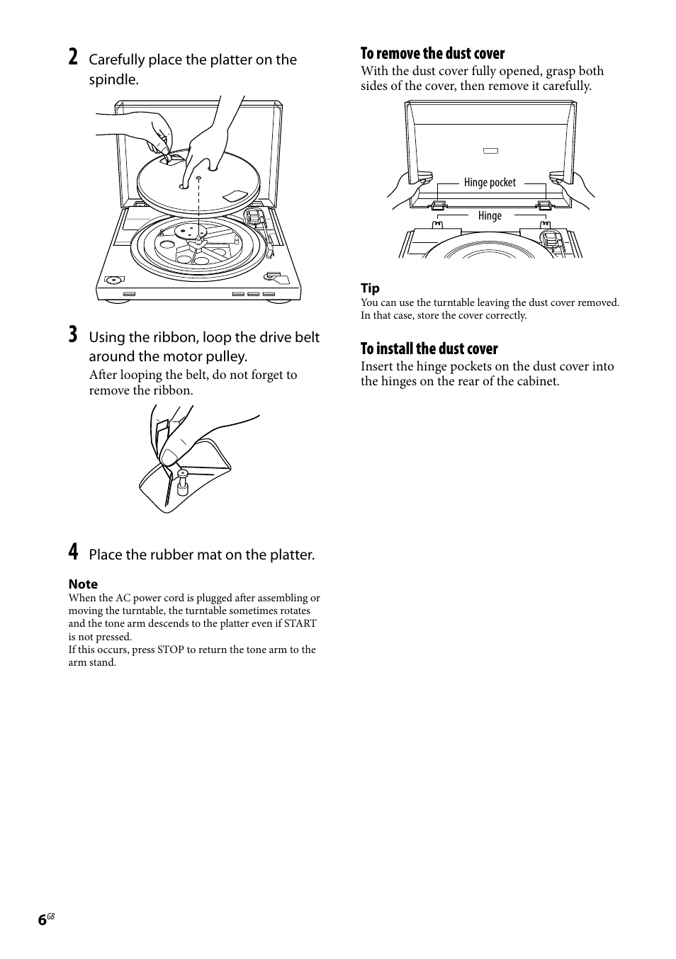 Sony Stereo Turntable System PS-LX300USB User Manual | Page 6 / 20