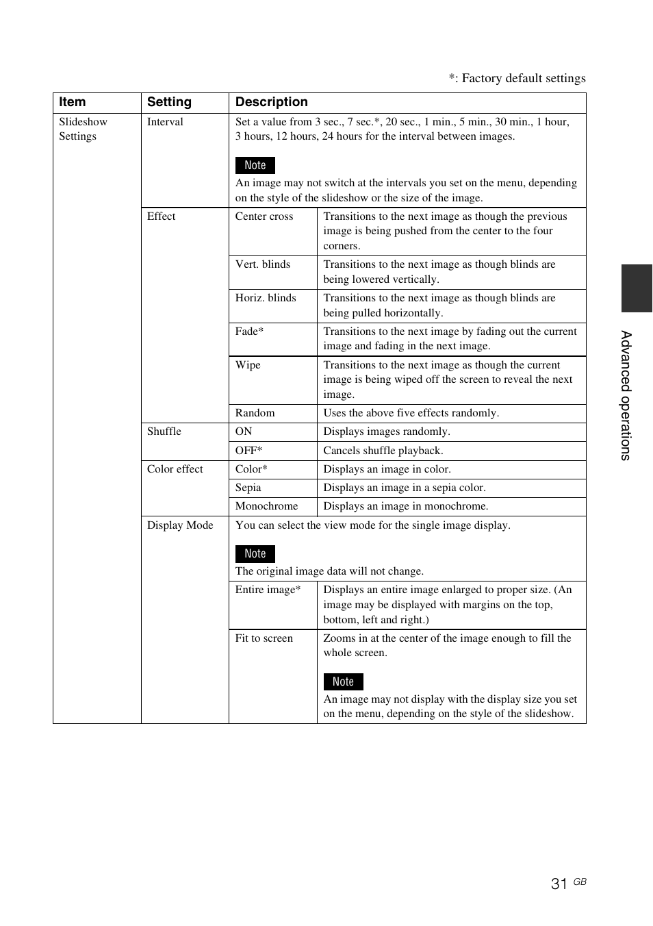 Sony S-FRAME DPF-A72/E72/D72 User Manual | Page 31 / 64