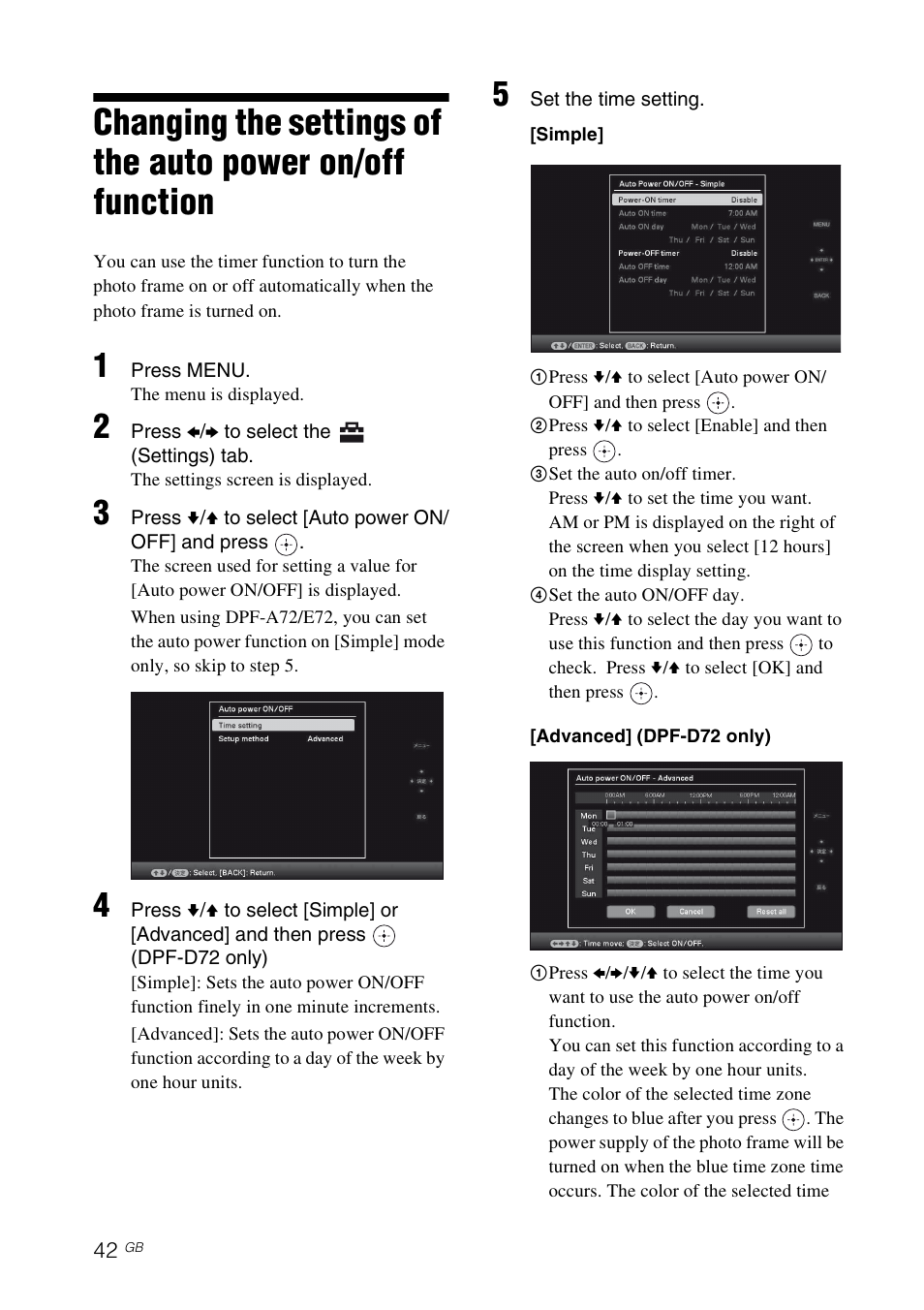 Sony S-FRAME DPF-A72/E72/D72 User Manual | Page 42 / 64