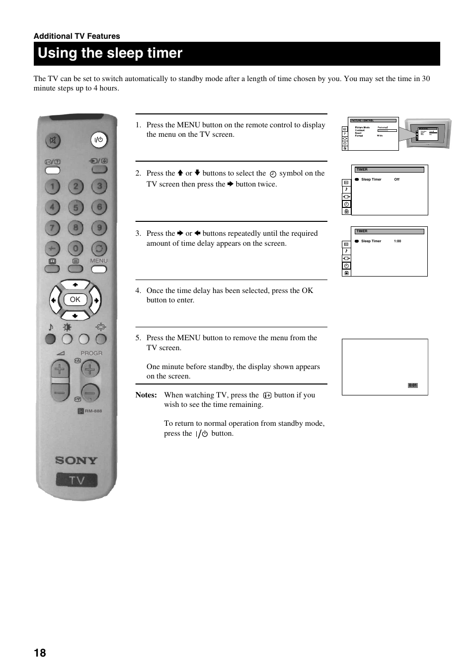 Using the sleep timer | Sony FD Trinitron KV-32DX30U User Manual | Page 22 / 40