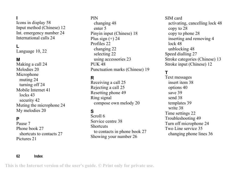 Sony T200c User Manual | Page 62 / 64