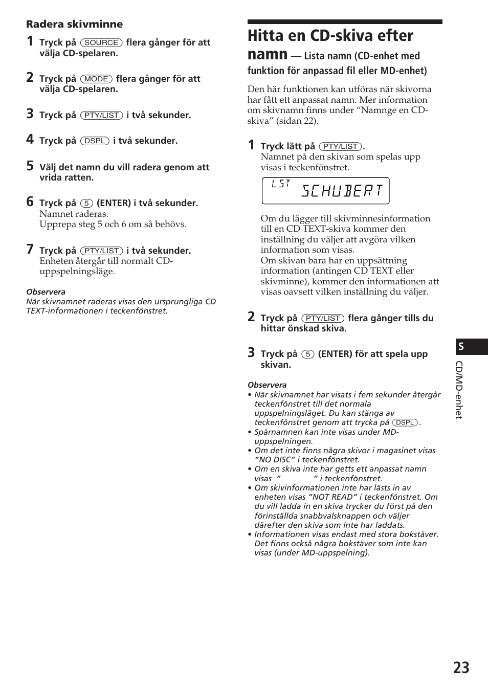 Hitta en cd-skiva efter namn | Sony CDX-C580R User Manual | Page 113 / 124