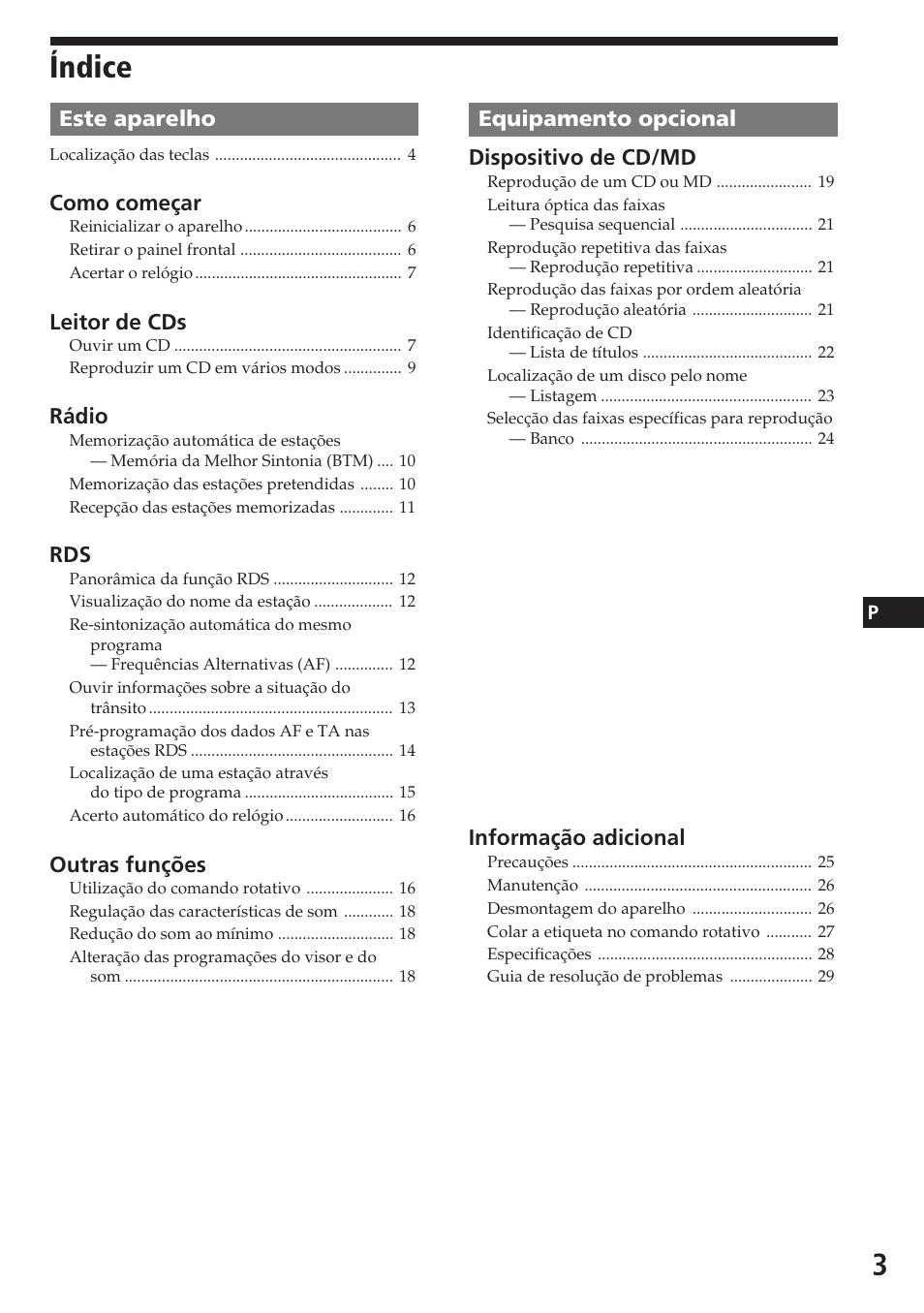 Índice | Sony CDX-C580R User Manual | Page 63 / 124