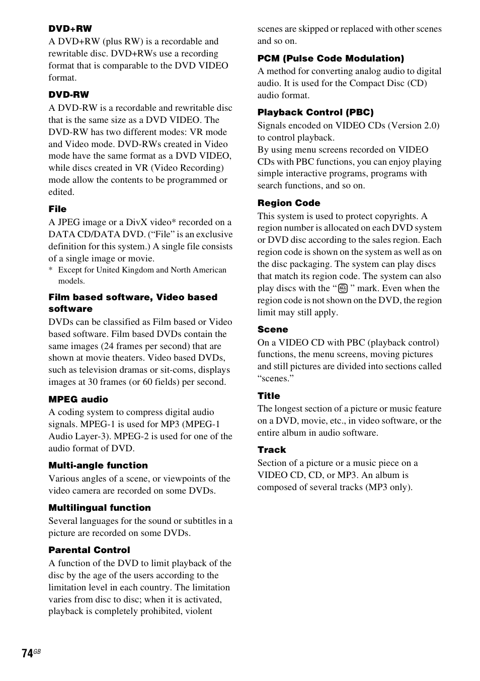 Sony DAV-DZ20 User Manual | Page 74 / 88