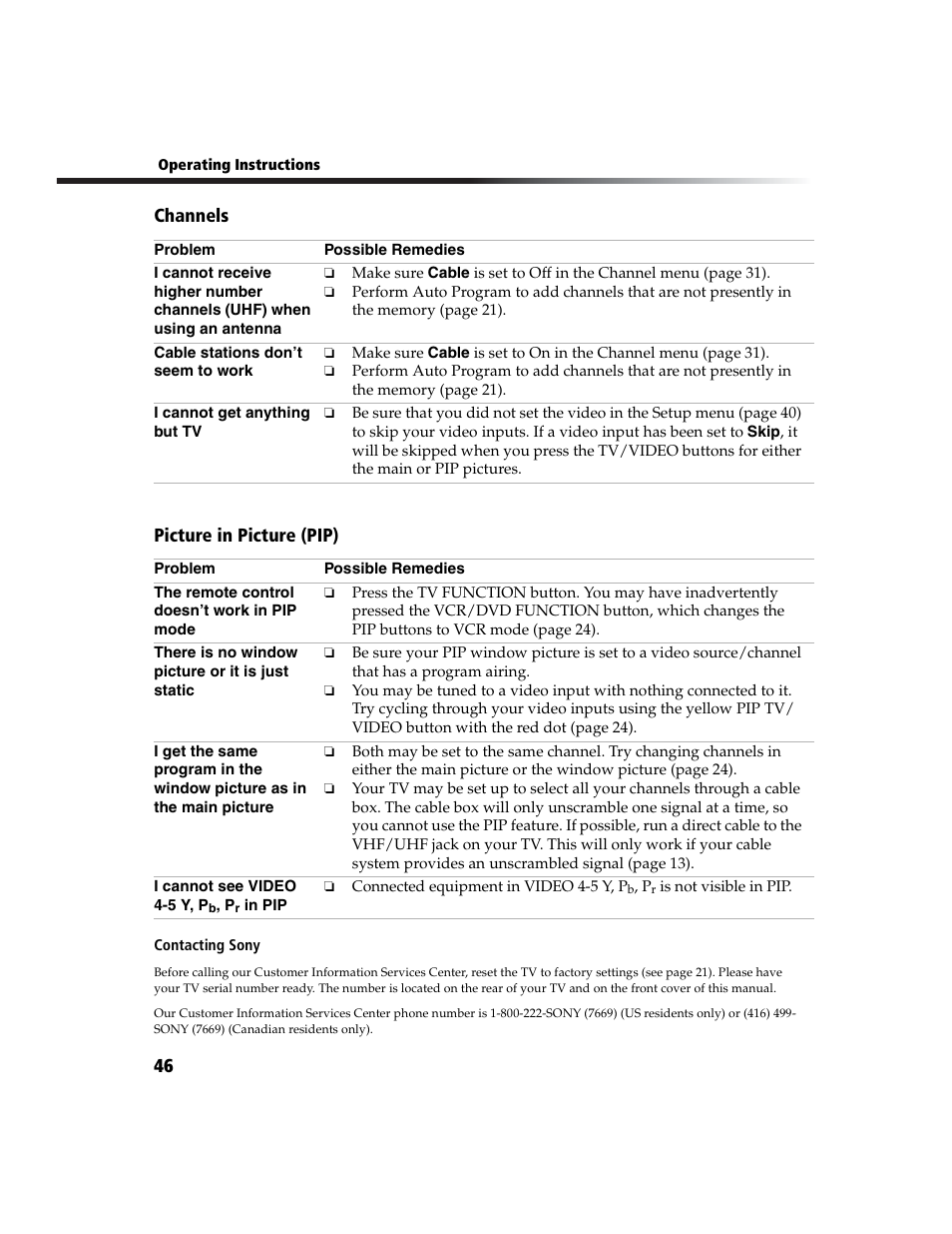 Sony WEGA  KV-27FS210 User Manual | Page 54 / 63