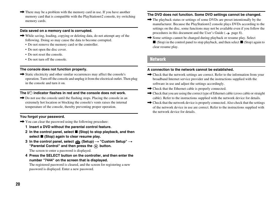 Sony Playstation 2 SCPH-90001 User Manual | Page 20 / 68