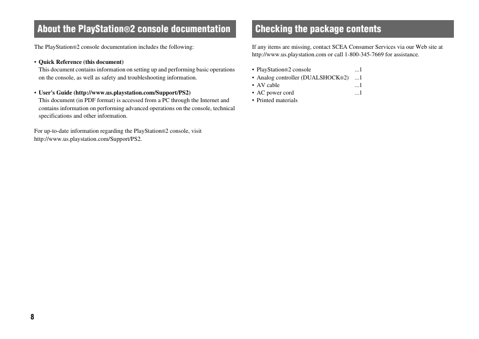 About the playstation | Sony Playstation 2 SCPH-90001 User Manual | Page 8 / 68