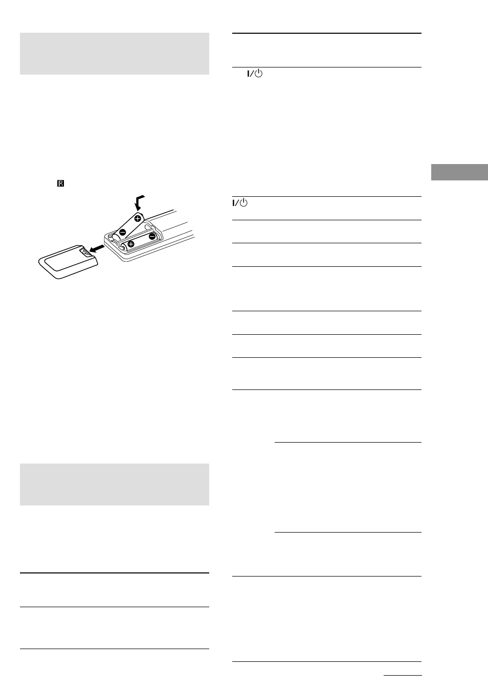 Antes de utilizar el mando a distancia, Descripción de las teclas del mando a distancia, Inserción de las pilas en el mando a distancia | Sony HT-SL7 User Manual | Page 105 / 108