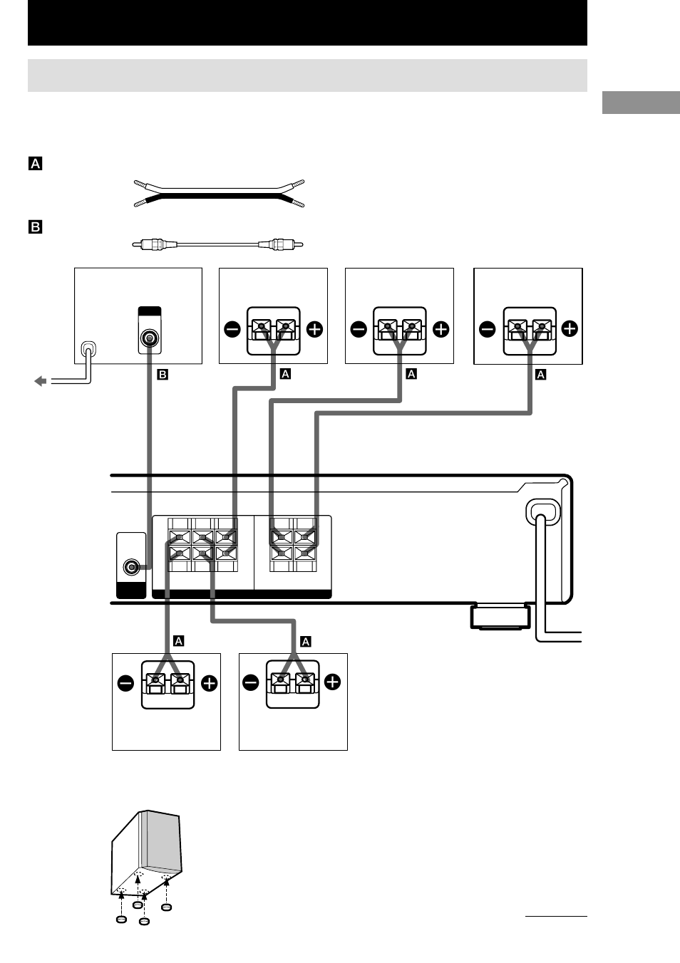 Speaker system hookups, Ee e e, Hooking up and setting up the speaker system | Sony HT-SL7 User Manual | Page 11 / 108