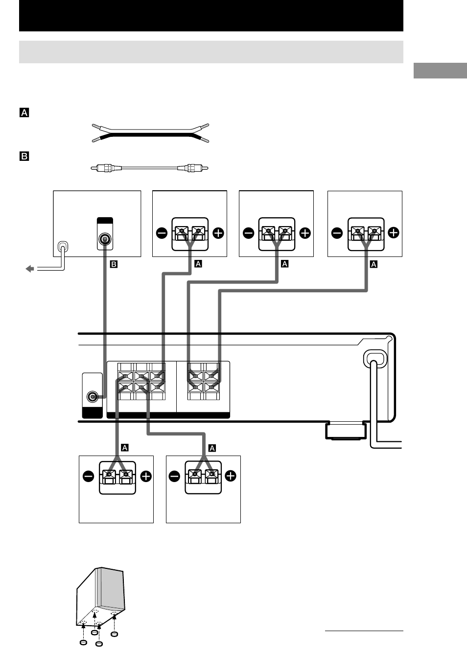 Raccordement du système acoustique, Ee e e | Sony HT-SL7 User Manual | Page 47 / 108