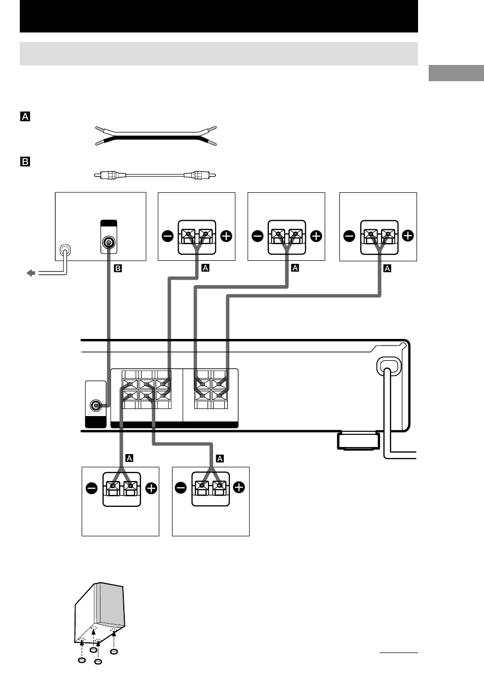 Conexión y configuración del sistema de altavoces, Conexión del sistema de altavoces, Ee e e | Sony HT-SL7 User Manual | Page 83 / 108