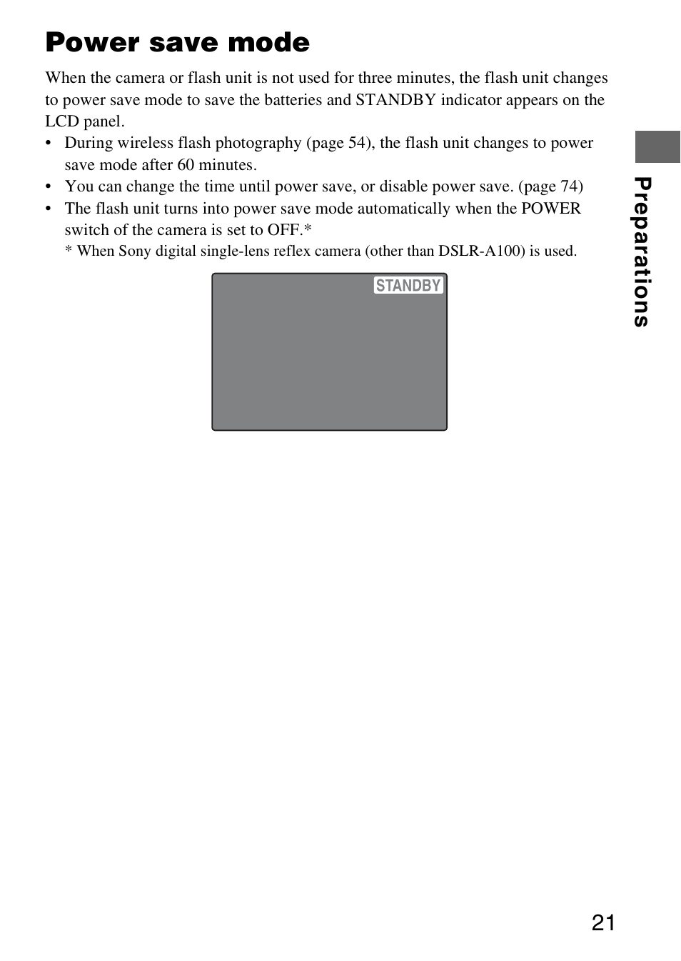 Power save mode | Sony HVL-F58AM User Manual | Page 21 / 88