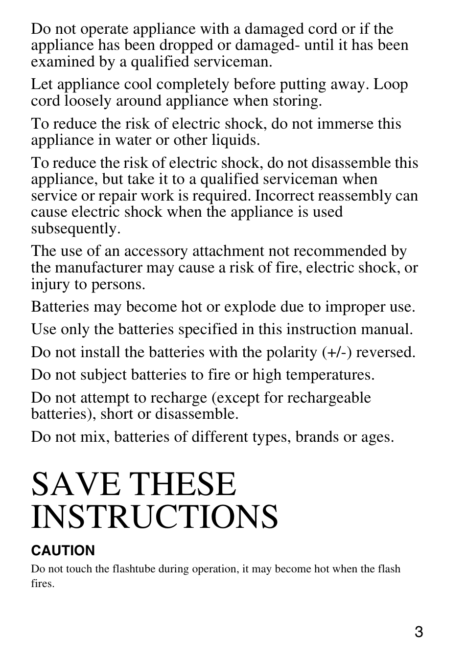 Save these instructions | Sony HVL-F58AM User Manual | Page 3 / 88