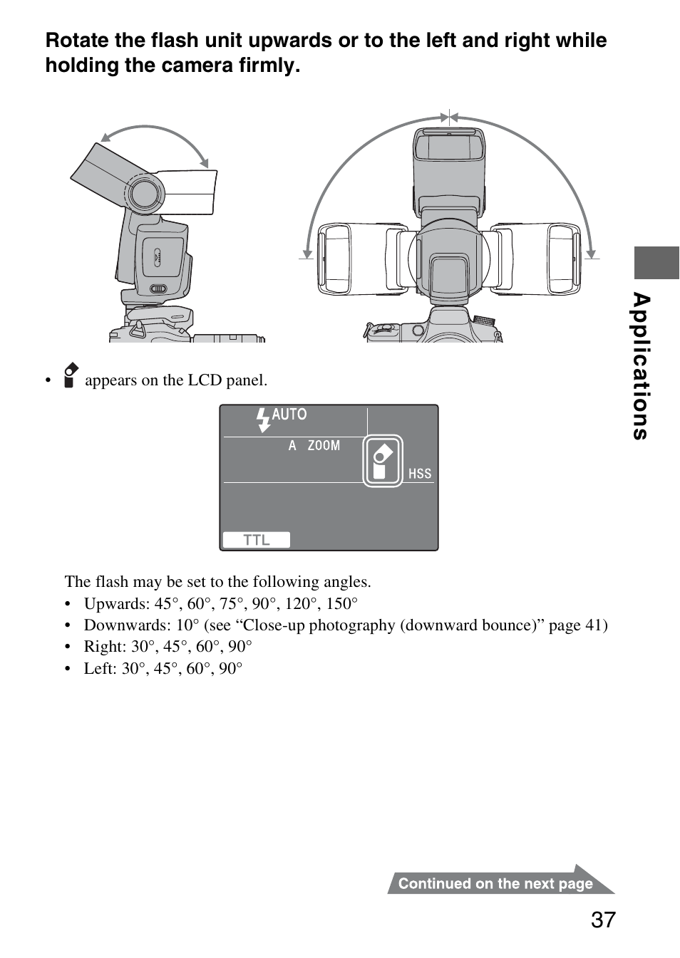 Appl ica tions 37 | Sony HVL-F58AM User Manual | Page 37 / 88