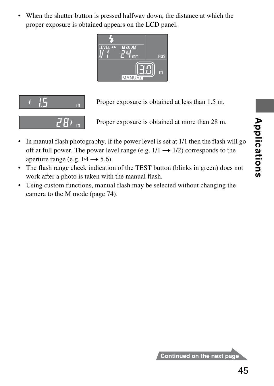 Appl ica tions 45 | Sony HVL-F58AM User Manual | Page 45 / 88