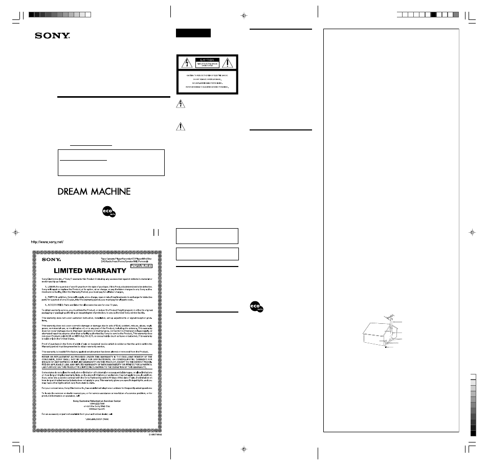 Sony ICF-CD837 User Manual | 2 pages