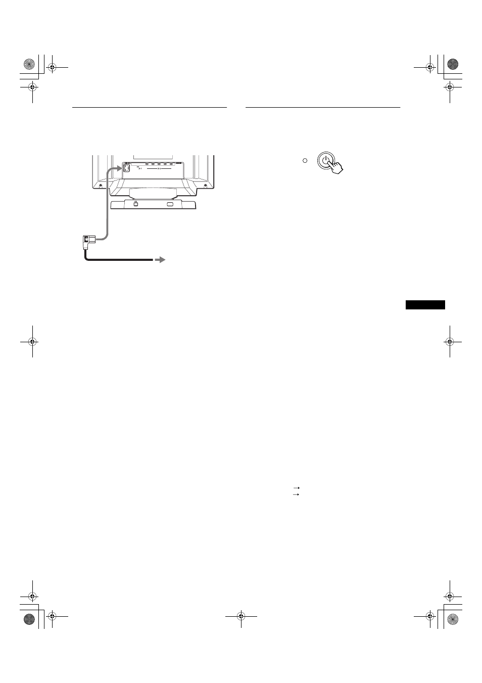 Step 2: connect the power cord, Step 3: turn on the monitor and computer | Sony GDM-F400 User Manual | Page 7 / 52